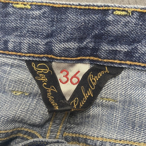 Lucky Brand Jeans Mens 36 Relaxed Straight Leg Denim Medium Wash Zip‎ Fly R108 - Picture 5 of 14